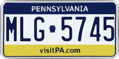 PA license plate MLG5745