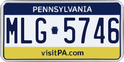 PA license plate MLG5746