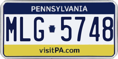 PA license plate MLG5748