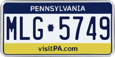 PA license plate MLG5749