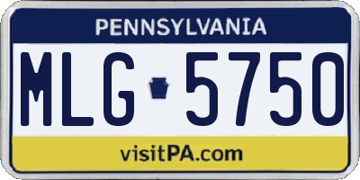 PA license plate MLG5750