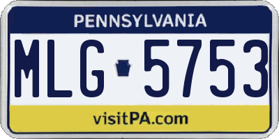 PA license plate MLG5753
