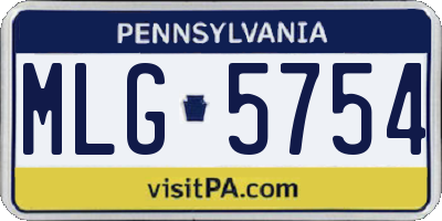 PA license plate MLG5754
