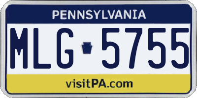 PA license plate MLG5755