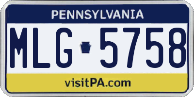 PA license plate MLG5758