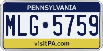 PA license plate MLG5759