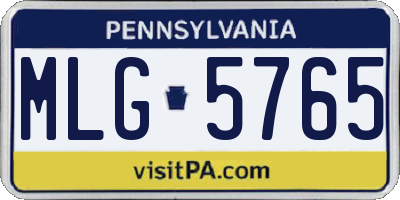 PA license plate MLG5765