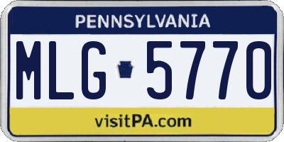 PA license plate MLG5770