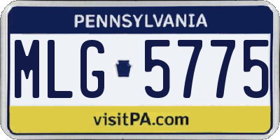 PA license plate MLG5775