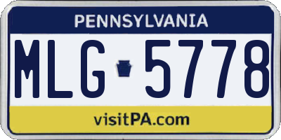PA license plate MLG5778