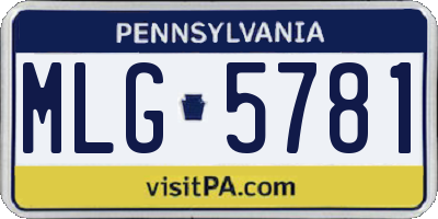 PA license plate MLG5781