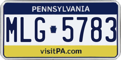PA license plate MLG5783
