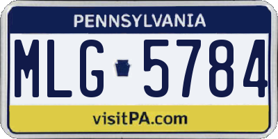 PA license plate MLG5784