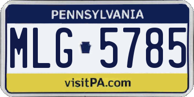 PA license plate MLG5785