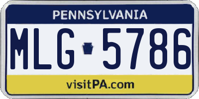 PA license plate MLG5786
