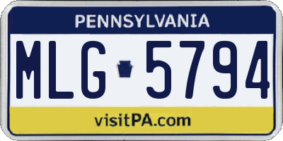 PA license plate MLG5794