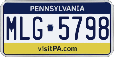 PA license plate MLG5798