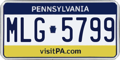 PA license plate MLG5799