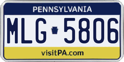 PA license plate MLG5806