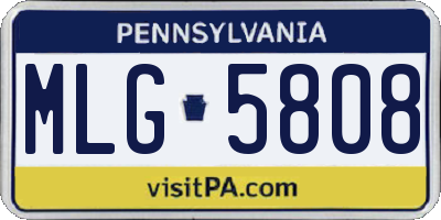 PA license plate MLG5808