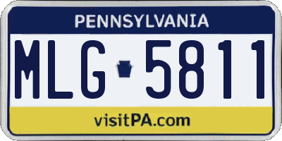 PA license plate MLG5811