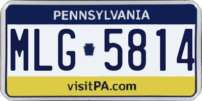 PA license plate MLG5814