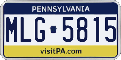 PA license plate MLG5815