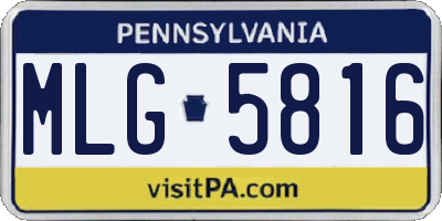 PA license plate MLG5816