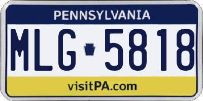 PA license plate MLG5818