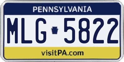 PA license plate MLG5822