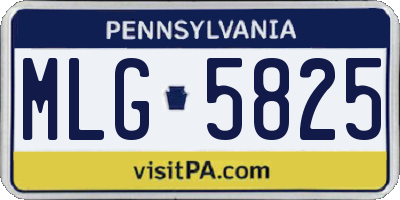 PA license plate MLG5825
