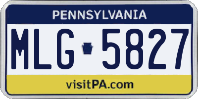 PA license plate MLG5827