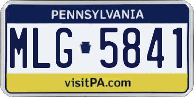 PA license plate MLG5841