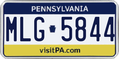 PA license plate MLG5844