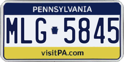 PA license plate MLG5845