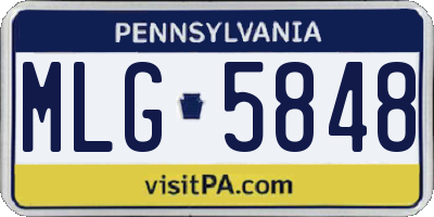 PA license plate MLG5848
