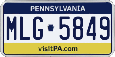 PA license plate MLG5849