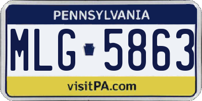 PA license plate MLG5863