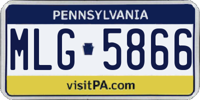 PA license plate MLG5866