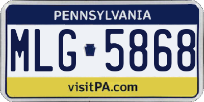 PA license plate MLG5868