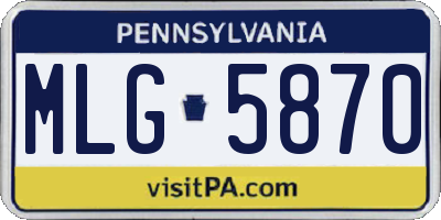 PA license plate MLG5870