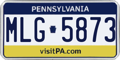 PA license plate MLG5873