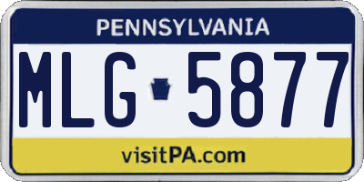 PA license plate MLG5877