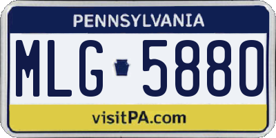PA license plate MLG5880