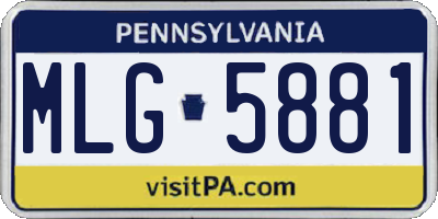 PA license plate MLG5881