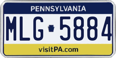 PA license plate MLG5884