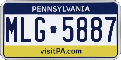 PA license plate MLG5887