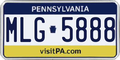 PA license plate MLG5888