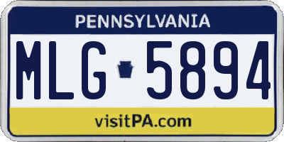 PA license plate MLG5894