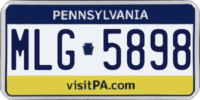 PA license plate MLG5898